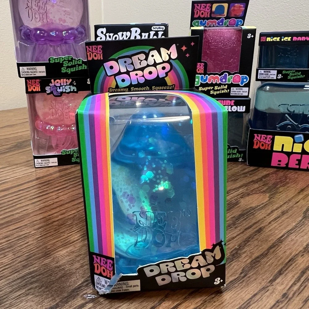 Schylling Needoh New Authentic Lot Of 12 Rainboh Snowball Jelly Squish Nice Berg